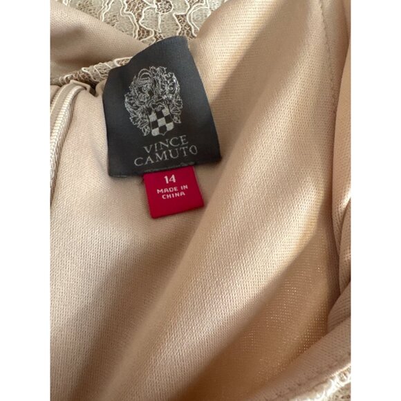Vince Camuto Womens Off-Shoulder Lace Dress Size 14 beige formal - Picture 6 of 8